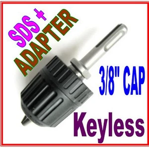 1 pc SDS plus Adapter & 3/8" CAP Drill Keyless Chuck S - Picture 1 of 5
