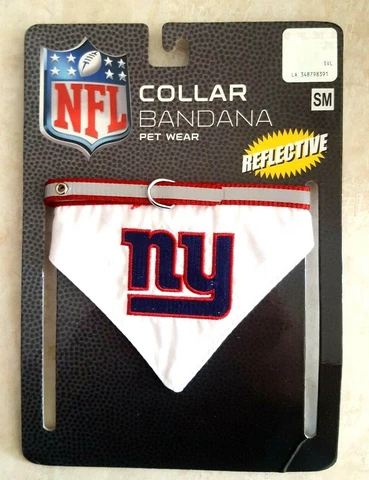 New York Giants Dog Collar and Bandana Size Small Reflective Stitched Logos New Cover