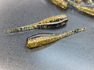 (24)  2" SLAB HUNTER "Tiger Eye" GRUBS BAIT JIGS CRAPPIE PANFISH BABY SHAD - Picture 1 of 3