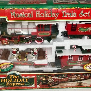 De colección Nuevo Bright The Holiday Express Musical Holiday Train Set 181 - Imagen 1 de 16