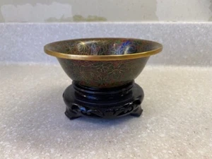 Chinesische Bronze Cloisonné Mandarine Ente Schüssel 5" - Bild 1 von 4