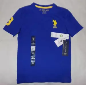 US Polo Assn. Kids Boys' 100% Cotton V-Neck Big Logo T-Shirts BlRaft XS (4-5) - Picture 1 of 3