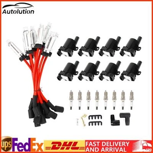 8X Ignition Coils+Iridium Spark Plugs+Wires For Chevy Silverado GMC 5.3L UF262 - Picture 1 of 16
