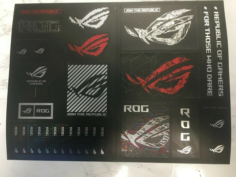 Brand New genuine ASUS ROG Decals stickers Set - Image 1 of 1