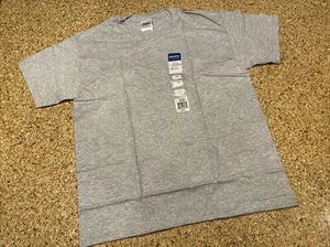 NEW Gildan Heavy Cotton Youth Size Large Heather Gray Short Sleeve T-Shirt NWT - Picture 1 of 3