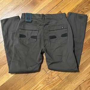 NWT Asher Jones London Slim Fit Comfort Stretch Jeans Olive Green Mens 30x30 - Picture 1 of 9