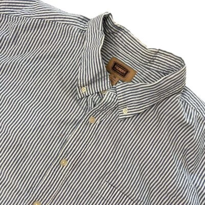 The Foundry Supply Co Para hombres 2XL Azul Rayas Abotonadas Manga Corta Cuello Foto 1 de 4