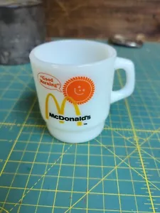 Vintage McDonalds Anchor Hocking Fire-King Good Morning Glass Coffee Mug Cup - Picture 1 of 4