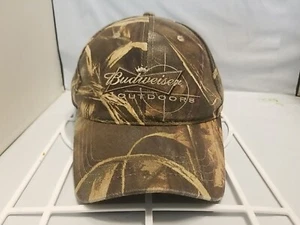 Budweiser Outdoors ~ Camo ~ Cap/ Hat ~ Strapback ~ Hunting ~ Fishing ~ - Picture 1 of 9