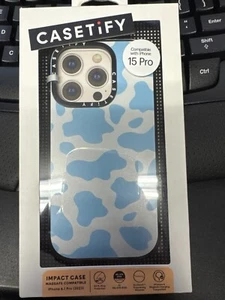 CASETiFY Impact Case mit Magsafe für iPhone 15 Pro 6,1" - Blue Cow Print NEU! - Bild 1 von 5