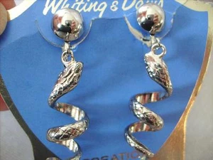 Vintage Rare Witing & Davis Coiled Snake Dangle Earring New - Bild 1 von 10