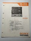 Sony TC-777 Rolle zu Rolle Bandrekorder Servicehandbuch Original Original Original-Zubehör-Hersteller
