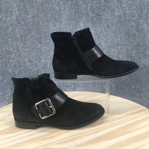 Paul Green Boots Womens US 8.5 UK 6 Sabrina Ankle Booties Black Leather Buckle - Picture 1 of 16