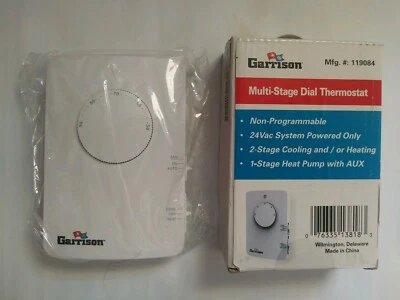Termostato de dial multietapa Garrison (calor/frío/ventilador) modelo no programable #119084 Foto 1 de 4