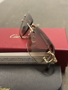 cartier sunglasses Big C Decor Brown/Gold Tint men Glasses