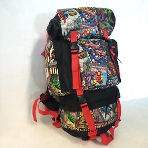 Marvel Retro Comic Outdoor Hiking Backpack Camping Rucksack Shoulder Travel Bag - Picture 1 of 20