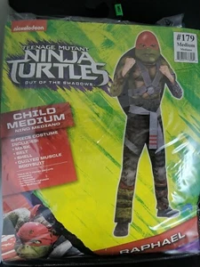 Teenage Mutant Ninja Turtles Raphael Kid Childrens Costume MEDIUM 8-10 NEW - Picture 1 of 1