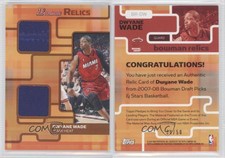 2007-08 Bowman Draft Picks & Stars Relics Dual Bronze /50 Dwyane Wade #BR-DW HOF