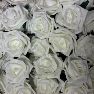 * BULK OFFER 12 x Bunch 6 COLOURFAST 5cm Quality Foam Roses Wedding  Bouquet - Picture 1 of 1