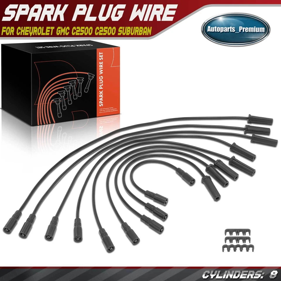 9x Spark Plug Wire Set for Chevrolet GMC C2500 C2500 Suburban C3500 K2500 K3500 - Image 1 of 4