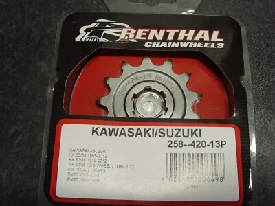 Piñón delantero de 13 dientes Renthal - Kawasaki 65-85-100/Suzuki 65-80 258-420-13P Foto 1 de 3