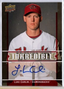Béisbol UD Upper Deck Inkredible 2009 Luke Carlin automático Diamondbacks - Imagen 1 de 1