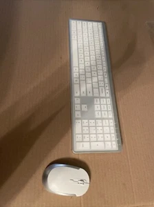Silver Wireless Keyboard And Mouse Combo Set 2.4G For Mac Apple Pc Full Size New - Picture 1 of 24