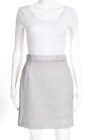 Carven Womens Metallic Shiny Tight Skirt Silver Tone Size European 36 10716961