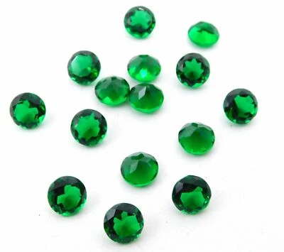 10 MM Lab Created Emerald Round Cut Lot Loose Gemstone For Jewelry Making P-2153 - Image 1 of 2