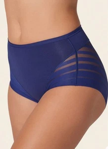 Leonisa NWT Women's Blue Lace Stripe Undetectable Classic Shaper Panty Size XL - Picture 1 of 6