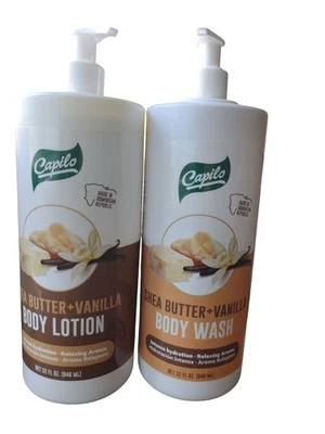 Capilo Shea Butter+ Vanilla Body Lotion And Body Wash Intense Hydration,Relaxing - Image 1 of 3