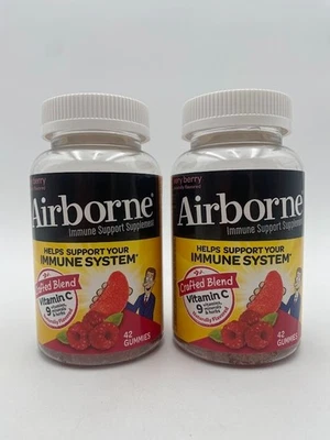 Airborne Immune Support Supplement very berry 42 gummies - Lot of 2 - Image 1 of 4