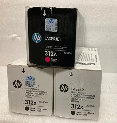 LOTE DE 3 TÓNERES NEGROS HP LaserJet CF380XD CF383A de alto rendimiento Foto 1 de 2