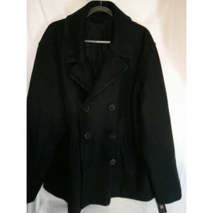 Mens INC International Concepts Black Wool Blend Peacoat Lrg $180 NWT DISC SHIP - Picture 1 of 4