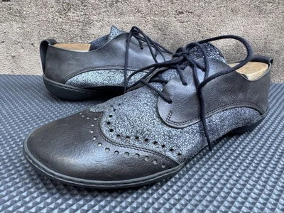 Trippen Women's Leather Black Medieval Flats Lace Up Sz - EU 40 / US 10 - Image 1 of 4