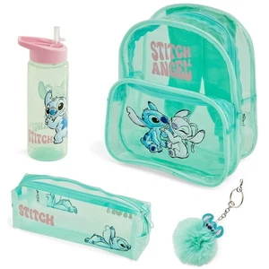 Disney Stitch Bag Set With Matching Pencil Case Water Bottle & Pom Pom Keyring - Picture 1 of 3