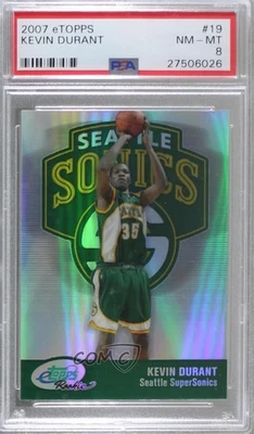 2007-08 eTopps /1499 Kevin Durant #19 PSA 8 Rookie RC - Image 1 of 2