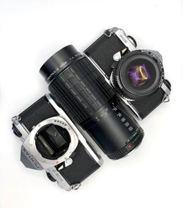 Pentax ME (Works) MEF (PARTS) 35mm Film Camera 50mm F/2 & 70-200 F/4 Lens Set - Picture 1 of 22