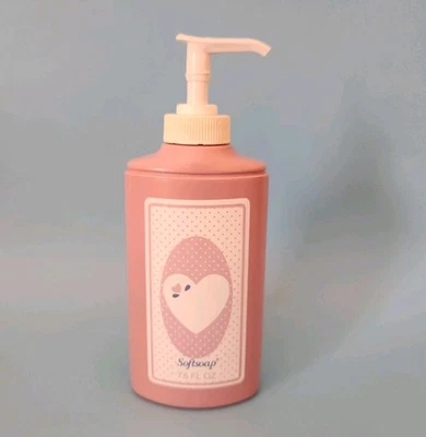 Softsoap Liquid Pump Soap Dispenser Pink Heart 7.5fl oz Vtg Empty Bottle 1986 - Image 1 of 4
