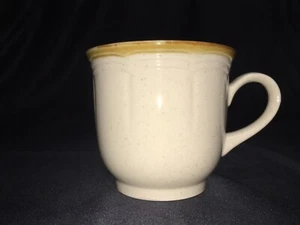 Vintage (1) Ea Crown Manor Hand-Painted Stoneware Mug Cup Tan Brown 3 1/8” Tall - Picture 1 of 3