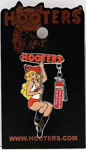 HOOTERS HOT FIREFIGHTER GIRL SLIDING ON POLE FIRE FIGHTER LAPEL PIN SUPER SPORTS - Picture 1 of 2