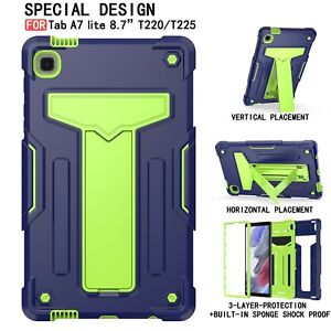 For Samsung Galaxy Tab A7 Lite 8.7" SM-T220/225 Rugged Case Cover With T-Stand