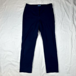 J McLaughlin Navy Flat Front Tapered Pants Trousers Office Career Women's Size 6 - Picture 1 of 8