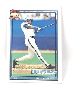 Tarjeta de béisbol 1991 Topps #140 - Fred McGriff - Toronto Blue Jays - 1B - Imagen 1 de 2