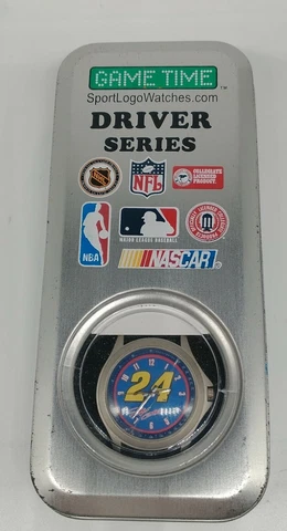 Jeff Gordon Vintage Game Time Signature Collectors Watch, Original tin box Cover