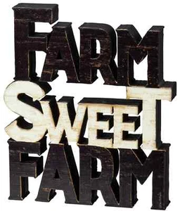FARM SWEET FARM Chunky Sitter 6"H x 7"L x 1"W Farmhouse Decor - NEW - Picture 1 of 5