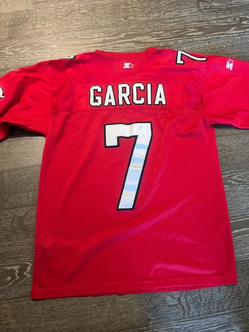 VTG 1990s STARTER Calgary Stampeders Football Jersey CFL #7 Jeff Garcia STITCHED Cover
