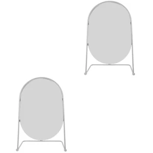 2 Stück 13-Zoll-Kosmetikspiegel aus Metall, hochauflösender ovaler Spiegel, - Bild 1 von 12
