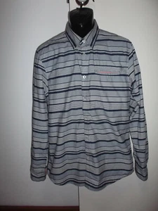 "Guess" Men's Slim Fit Shirt - Navy Blue / White stripes - Size L - Picture 1 of 2