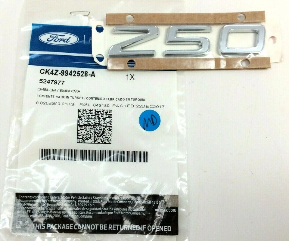 Ford Transit 250 2015 2016 puerta trasera cromo emblema placa de identificación OEM CK4Z-9942528-A Foto 1 de 4